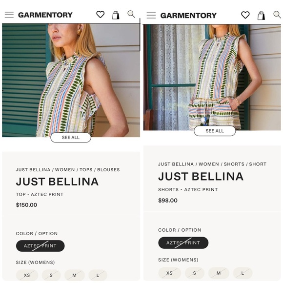 New! Just Bellina Aztec 100% Cotton Tank and Short Set 🖤 XS Made in India - Picture 3 of 16